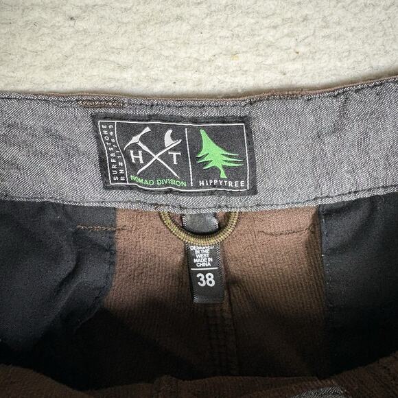 Hippy Tree Corduroy Shorts Mens 38 Brown Deep Pocket Hiking Outdoor Button Fly - Picture 12 of 16